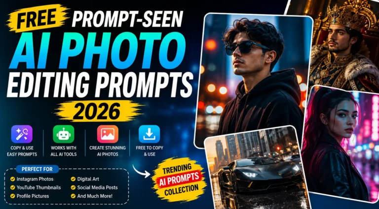 Free Prompt-Seen AI Photo Editing Prompts 2026